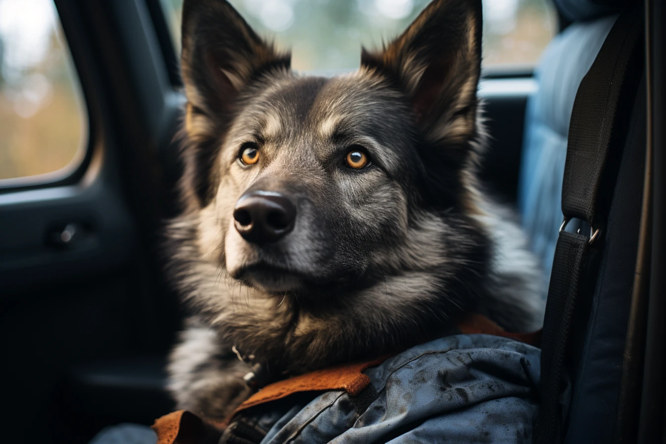 Toyota Tacoma Dog Safety Belt for Norwegian Elkhounds